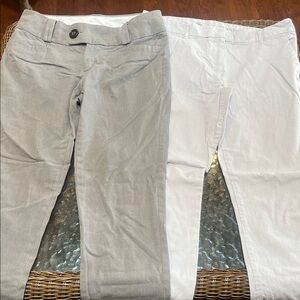 Banana Republic Women's Gray and White Straight Leg Pants